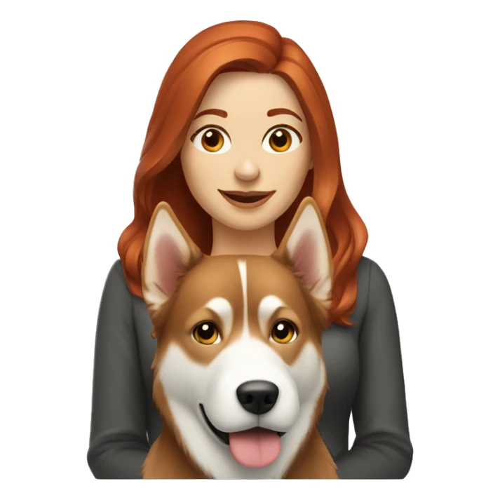 Redhead woman with malamute dog sticker
