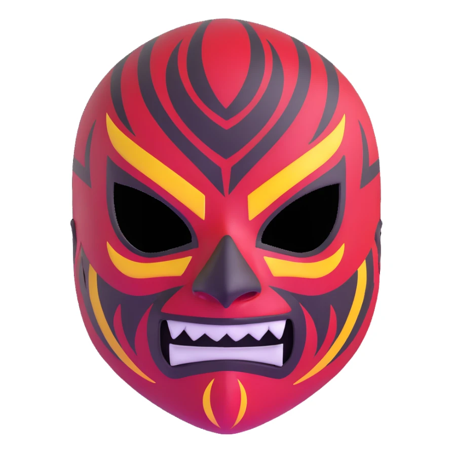 sinister luchador mask with evil expression sticker