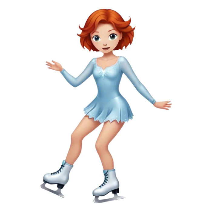 Redhead woman ice skating  sticker