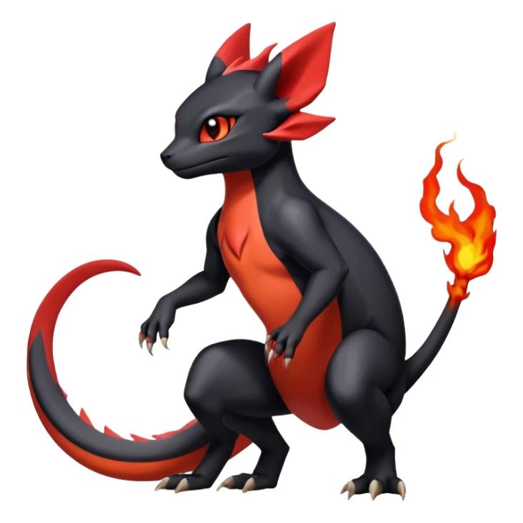 Salandit-Umbreon-Charmeleon-Fakémon-hybrid-creature (full body)  sticker