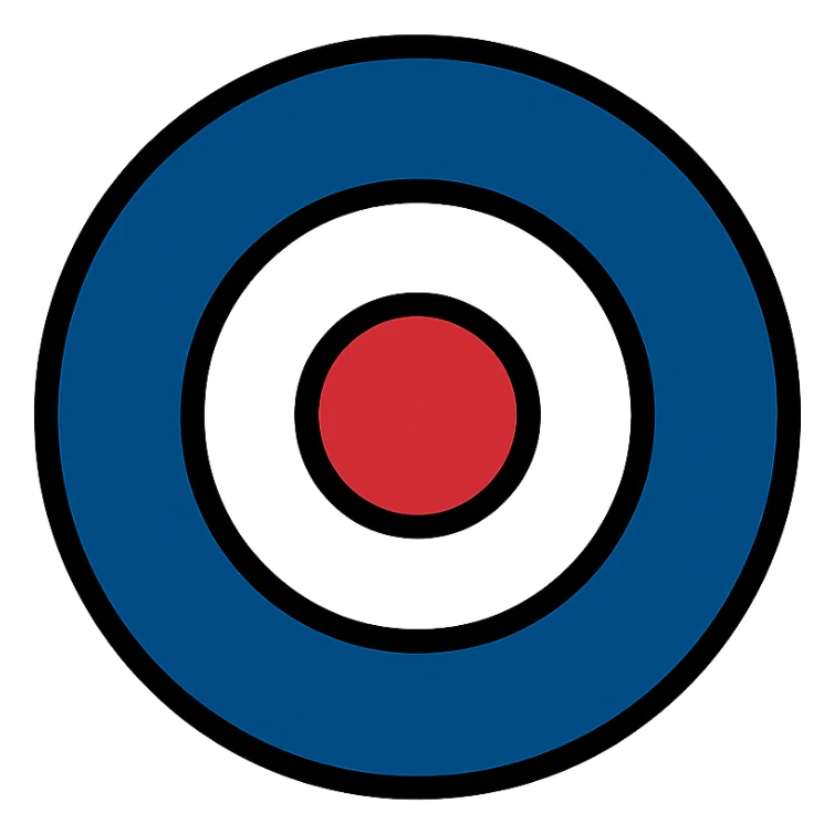 British Air Force WW2 roundel, colored icon, clean lines sticker
