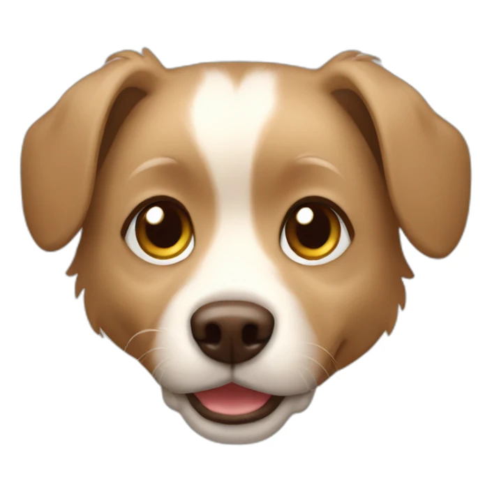 Little Dog beige with brown ears long hair sticker