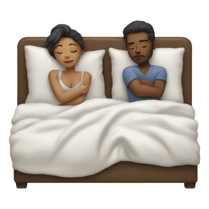 woman and man sleeping in bed sticker