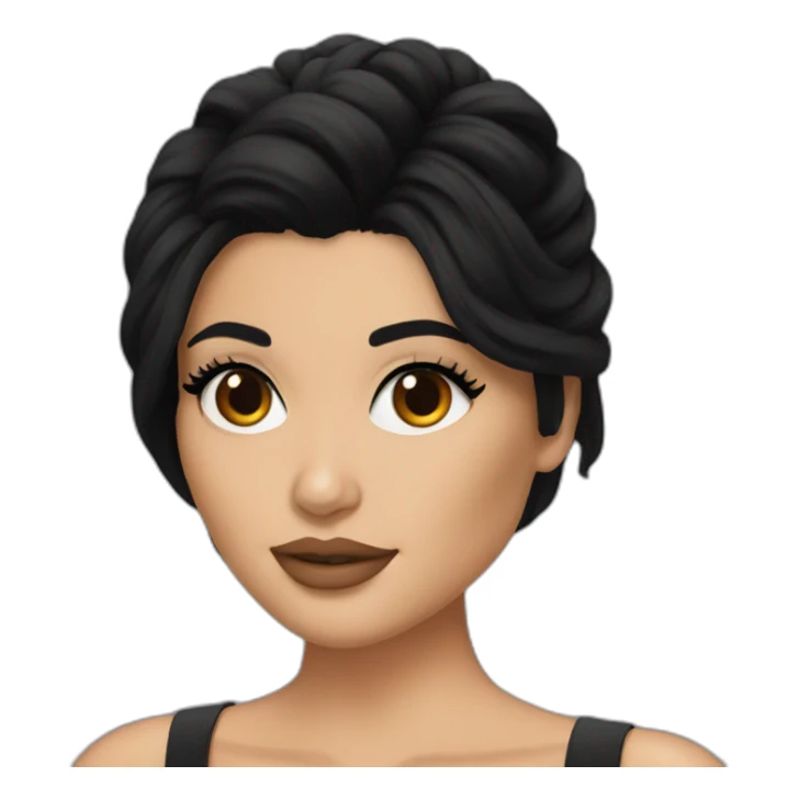 kylie jenner with black hair sticker