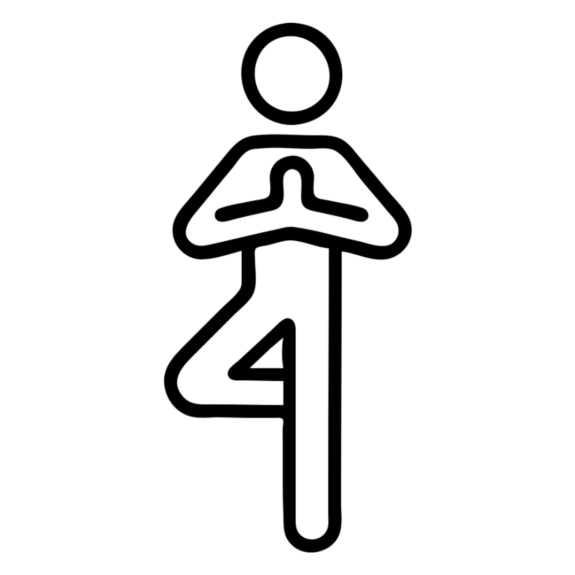 icon on the theme of yoga classes. image of a person in tree asana pose sticker