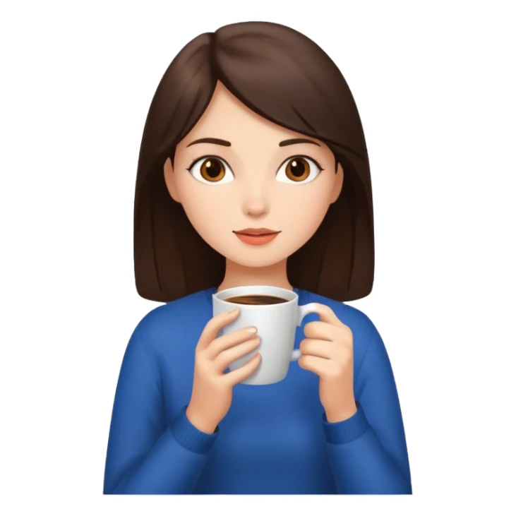 Brunette girl drink a coffee  sticker
