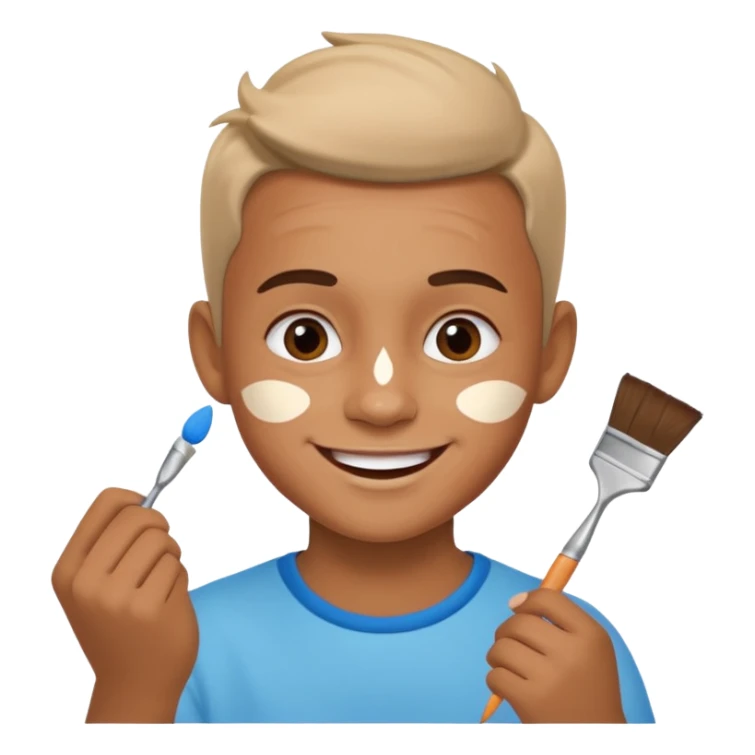 animator at kids' party doing face painting, joyful sticker