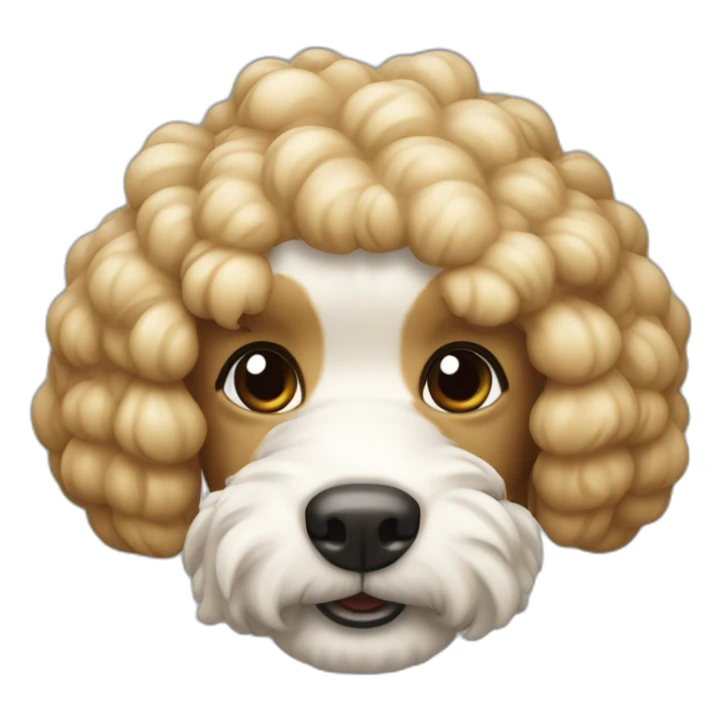 Caniche toy arriba de una cacerola roja sticker