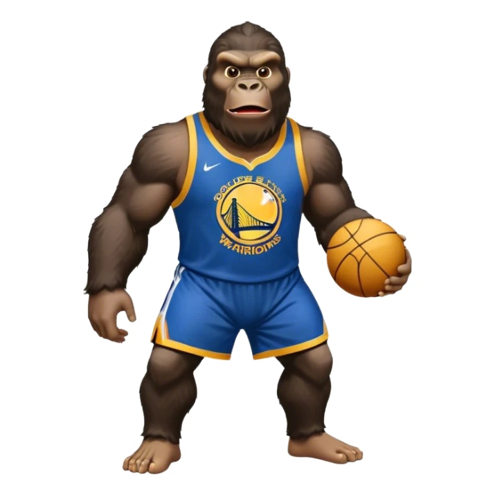 king kong wearing warriors jersey  sticker