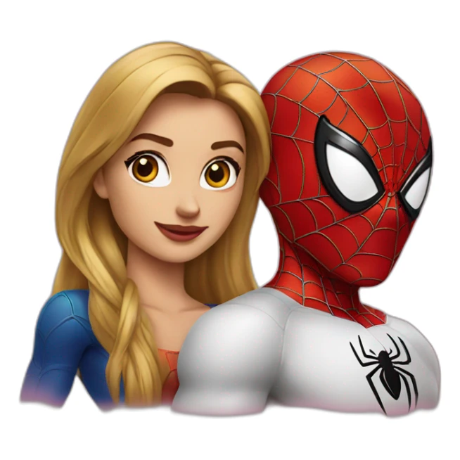 Spiderman femme avec Spiderman homme sticker