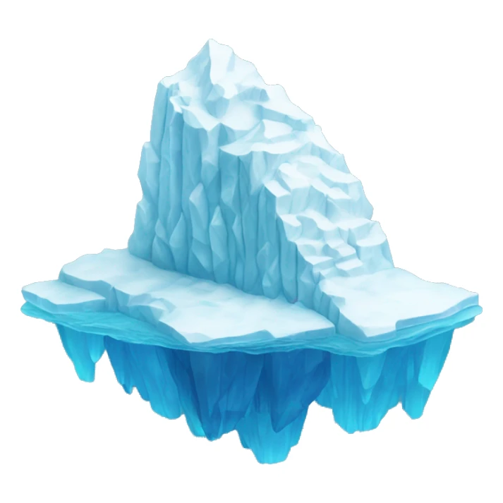 iceberg with four layers (3 underwater) where the top layer is smaller than each successive layer sticker