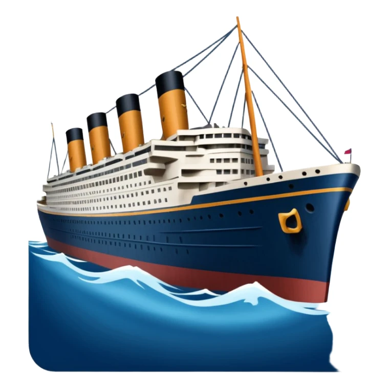 Make the Titanic sinking in the front In splits In the middle sticker