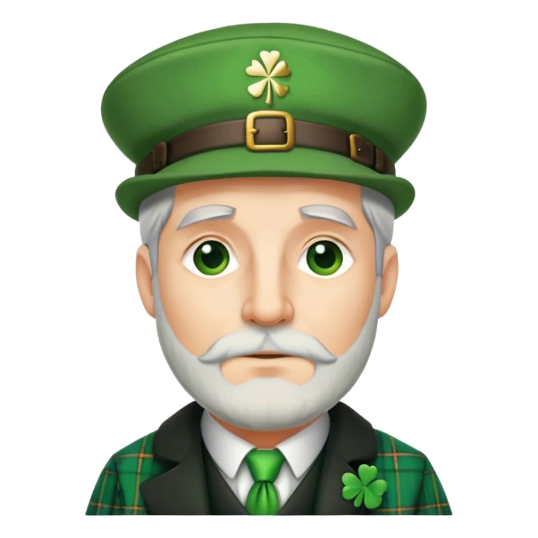 Tall grey haired man with green peaky hat and kilt st. Patrick’s Day sticker