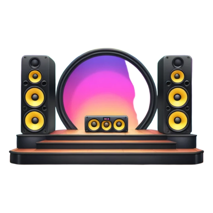 concert stage with colorful lights and huge speakers sticker