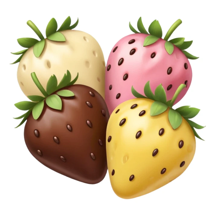 Chocolate-covered strawberries in soft pink, beige and yellow pastel colors sticker