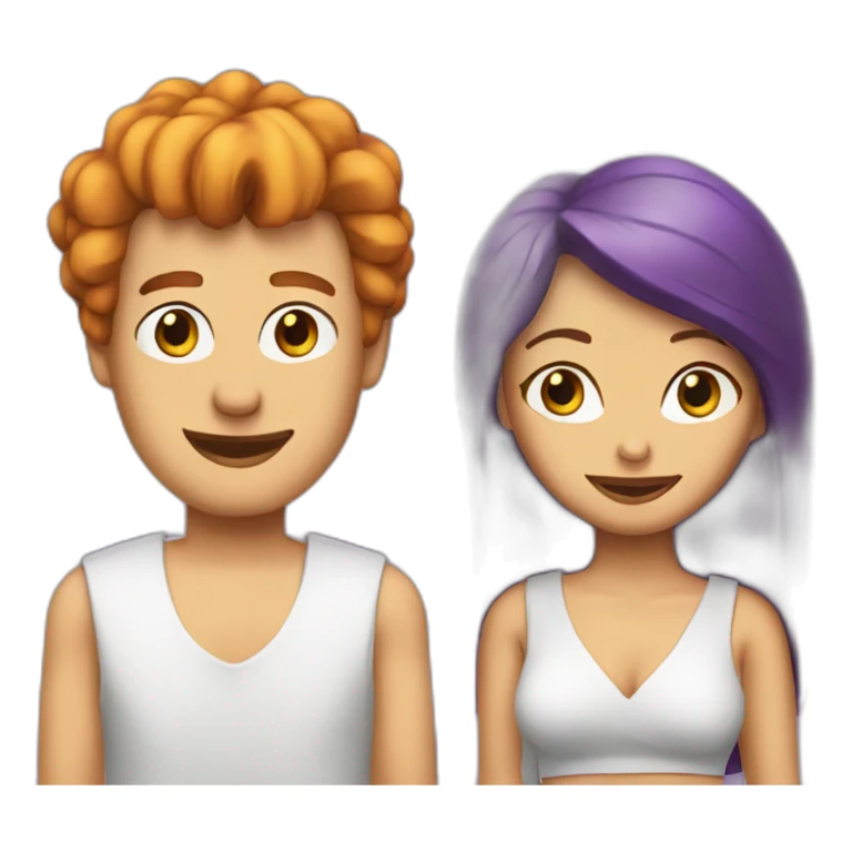 leela and fry as couple emoji sticker