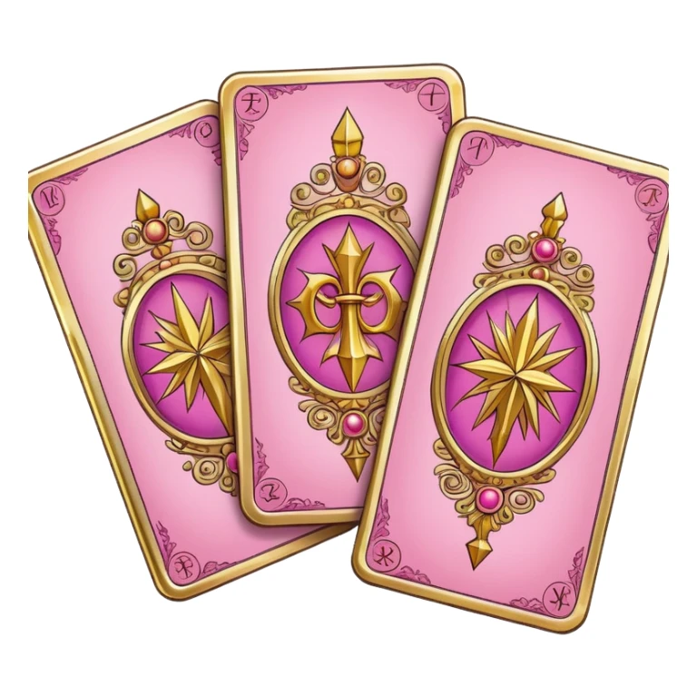 a hand of pink tarot cards sticker