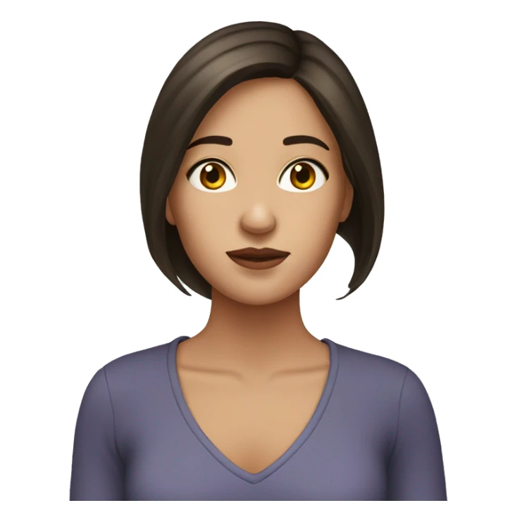 Brunette girl with diuble chin sticker