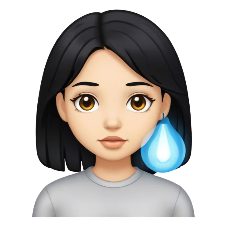 Girl with layered black hair sticker