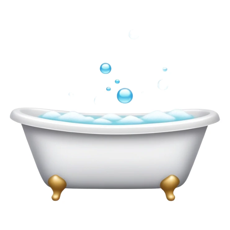 bathtub filled with bubbles, towel and soap nearby, clean and friendly sticker