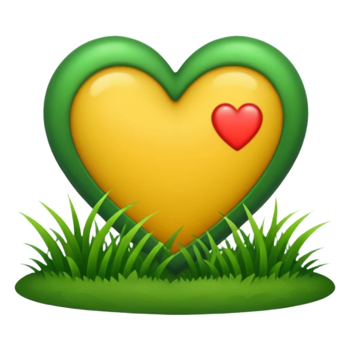 Medium Green (not dark not light) like "grass green" deep green Heart Emoji sticker