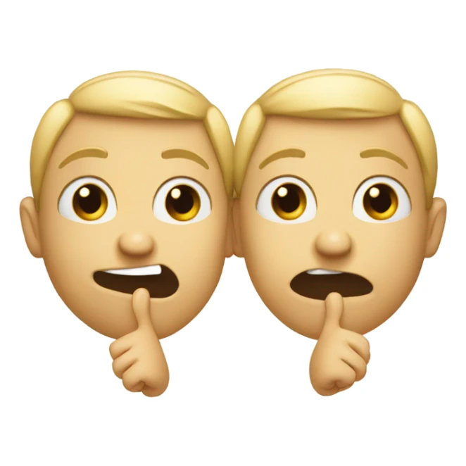 A emoji with cute eyes and two hands pointing at each other sticker