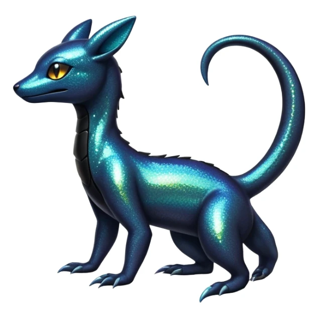 Sparkly Iridescent Shiny Salandit-Umbreon-Fakémon-hybrid-creature (full body)  sticker
