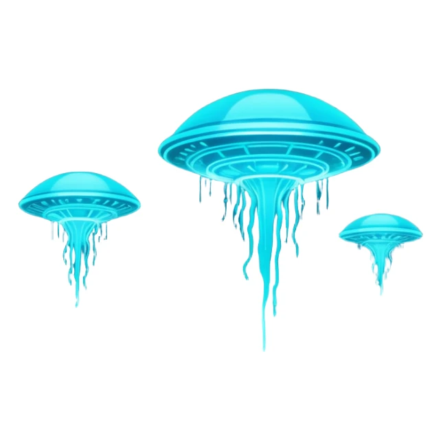 extraterrestrial futuristic otherworldly cyan bioluminescent neon-glowing aesthetic scenery sticker
