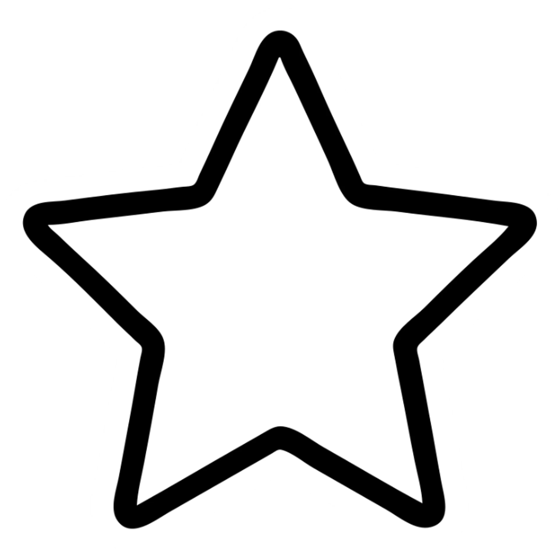 yellow star, left half filled in yellow, right half outlined, icon style, clean and minimal sticker