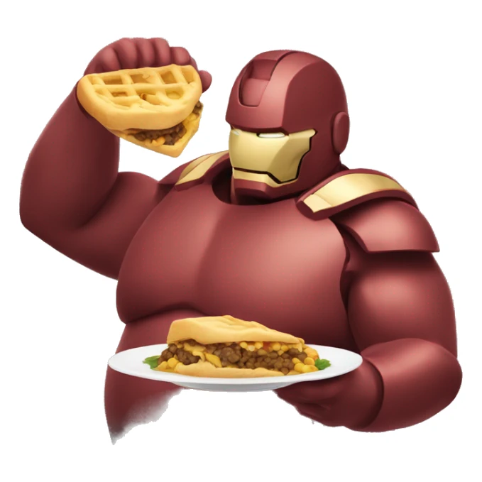 Fat Iron man eating food  sticker