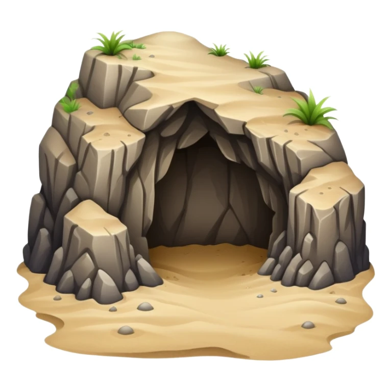 generate realistic detailed cave in 3d style with sand  sticker