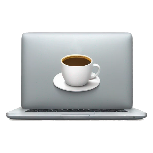 laptop with cup of coffe sticker
