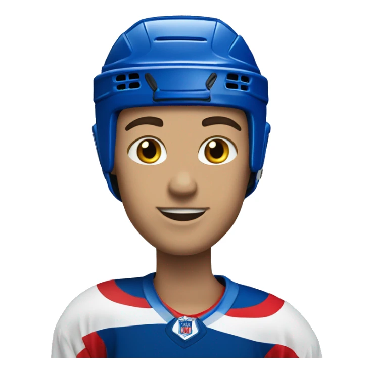 a hockey player in a red, blue and white uniform. sticker