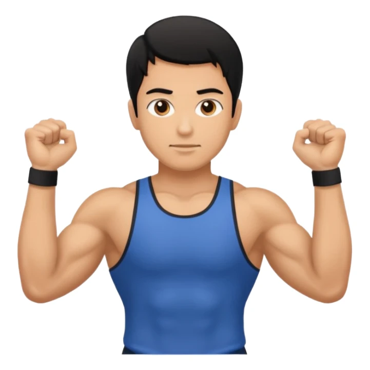 Man from backside with black hair gym back and hands holding something on both sides sticker
