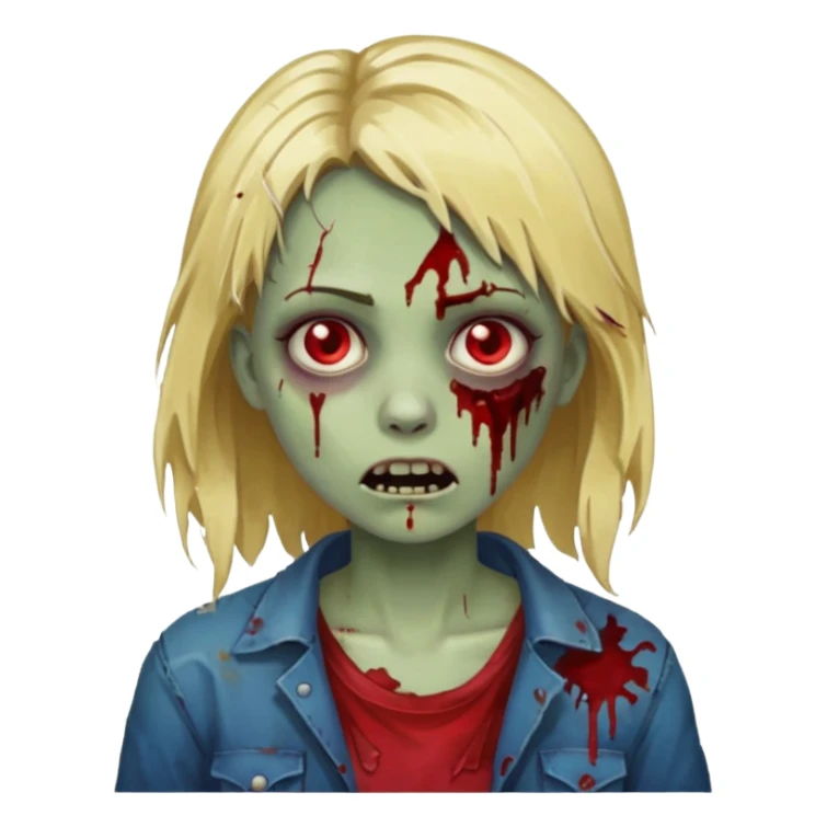 girl zombie with blonde hair sticker