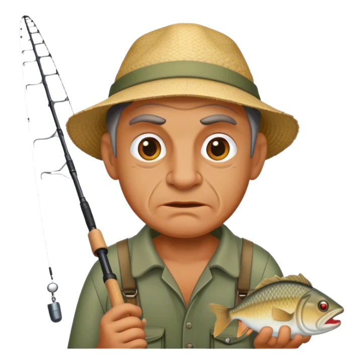 ugly man fishing sticker