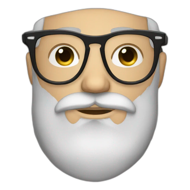 glasses beard braunhair sticker