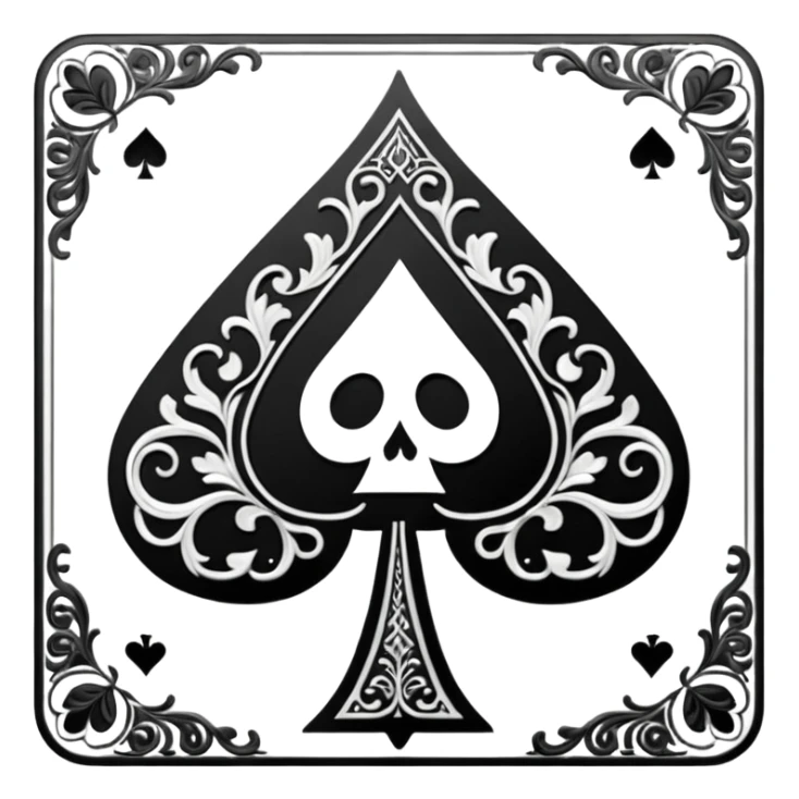 close up of card ace of spades sticker