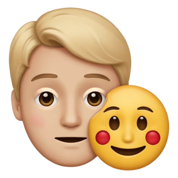 sad face emoji who holds a happy emoji masker sticker