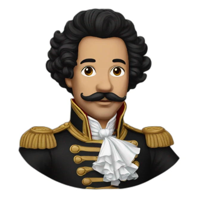 Louis XIII black hair and moustache  sticker