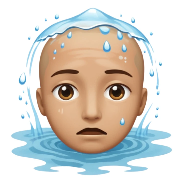 Tête qui se noit dans l’eau avec l’eau à la moitié du visage  sticker