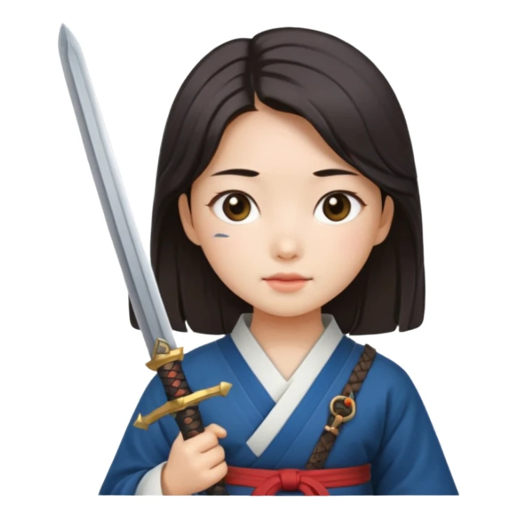 girl with sword and she is korean sticker