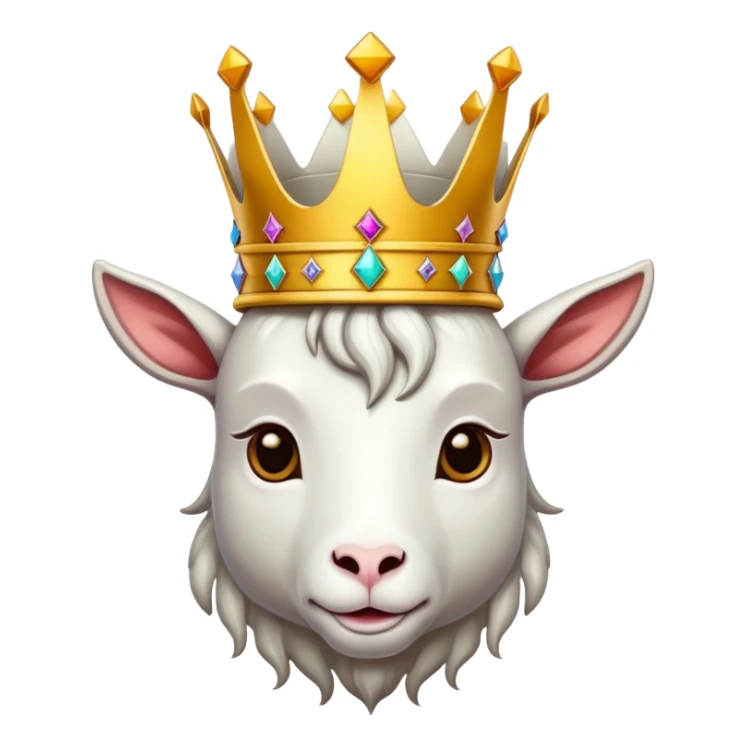 Goat W/ A KINGS CROWN ON STICKER sticker