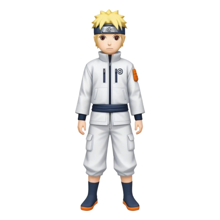 Uma roupa branca com o desenho do naruto  sticker