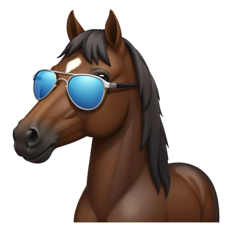 I need a dark bay horse emoji with sunglasses  sticker