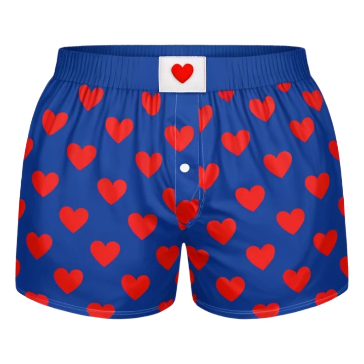 Red heart patterned white pair of boxers sticker