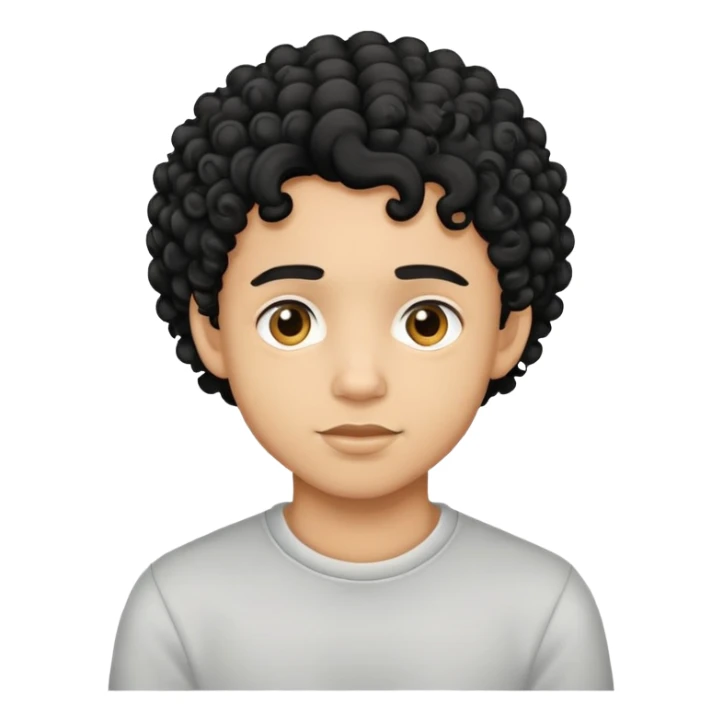 Light skin boy with curly black hair sticker