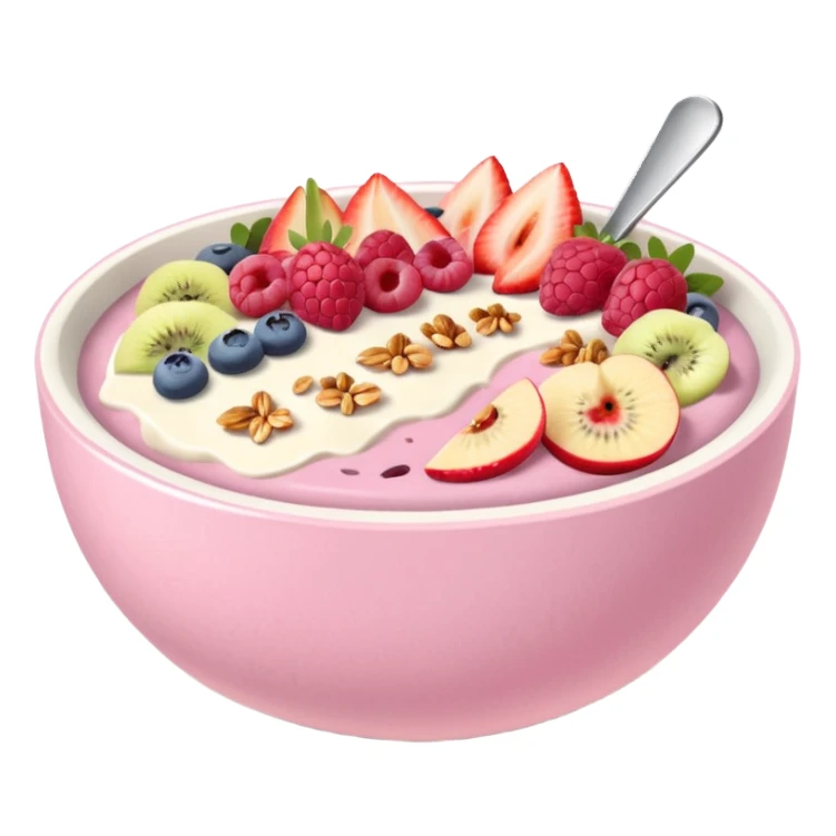 pastel pink and white smoothie bowl sticker