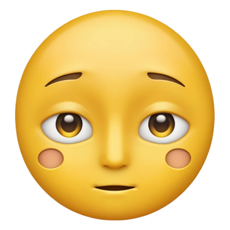 Generate me a blank face emoji with the upper eyelid half closed make it the original yellow emoji remove the nose sticker