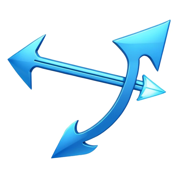 blue glowing arrow with one head bold body sticker